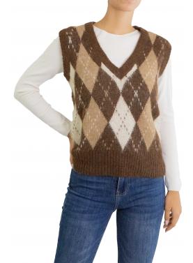 Gilet con rombi fantasia Only